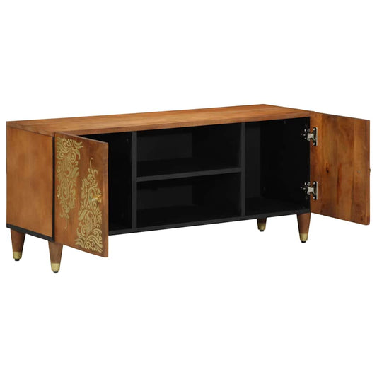 TV-Schrank mit Regal Braun 105 x 33,5 x 46 cm Massivholz Mango