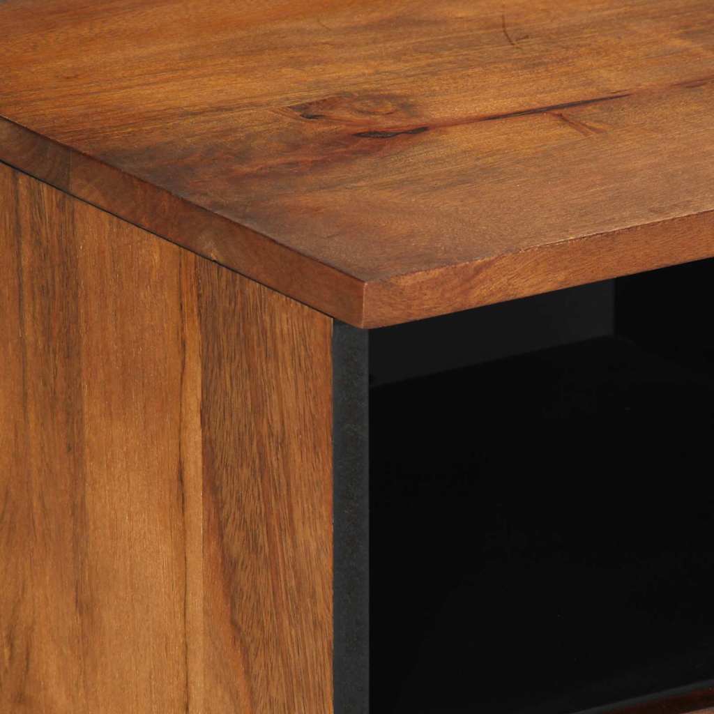 TV-Schrank mit Regal mit Speicher Braun Massivholz Mango