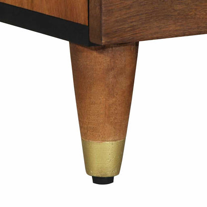 TV-Schrank mit Regal mit Speicher Braun Massivholz Mango