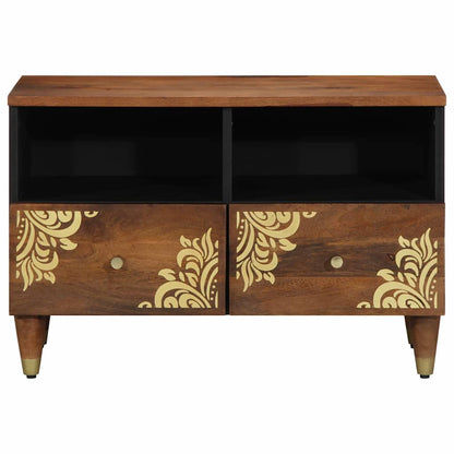 TV-Schrank mit Regal mit Speicher Braun Massivholz Mango