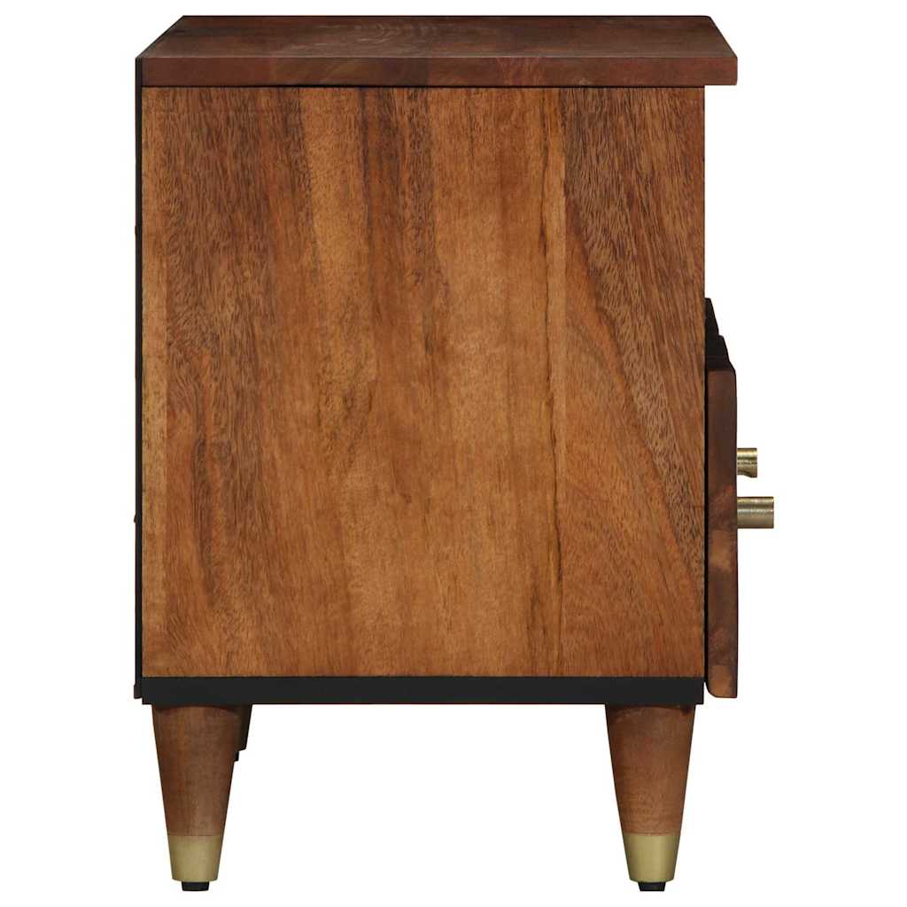 TV-Schrank mit Regal mit Speicher Braun Massivholz Mango