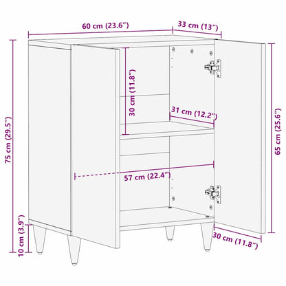 Sideboard Braun 60 x 33.5 x 75 cm Massivholz Mango