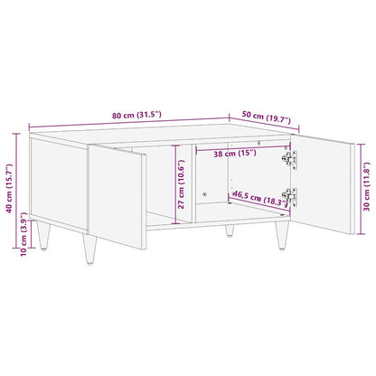 Couchtisch Honigbraun 80 x 50 x 40 cm massives Mangoholz