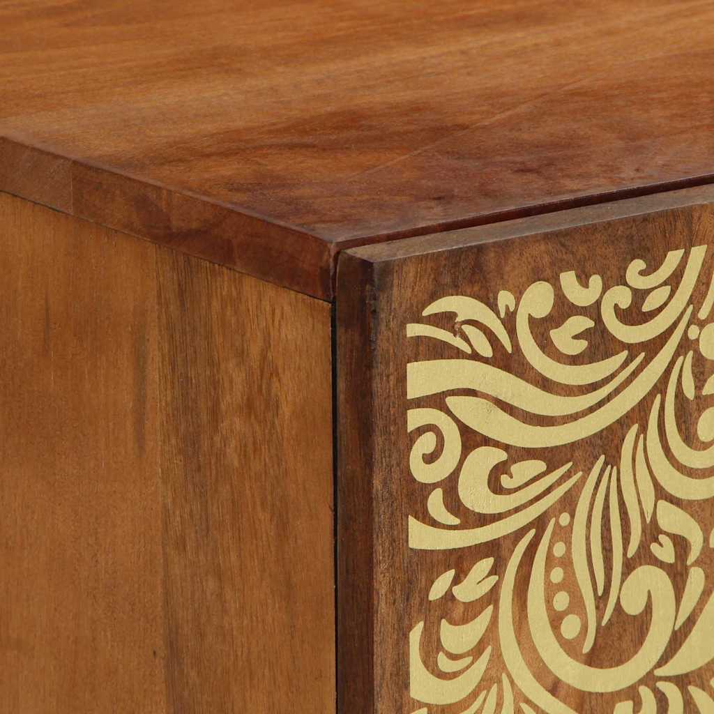 TV-Schrank mit Regal Braun 105 x 33,5 x 46 cm Massivholz Mango