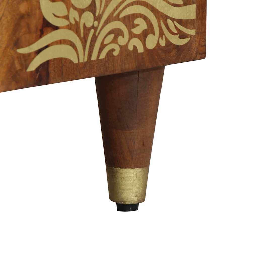 TV-Schrank mit Regal Braun 105 x 33,5 x 46 cm Massivholz Mango