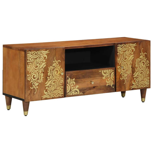 TV-Schrank mit Regal Braun 105 x 33,5 x 46 cm Massivholz Mango