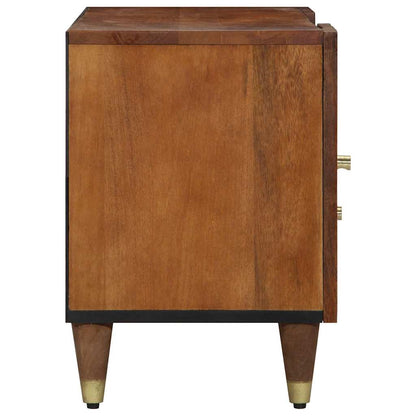 TV-Schrank mit Regal Braun 105 x 33,5 x 46 cm Massivholz Mango