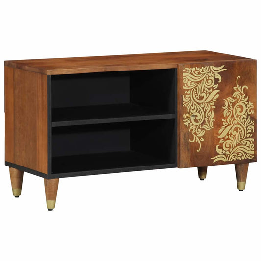 TV-Schrank mit Regal Braun 80 x 31,5 x 46 cm Massivholz Mango