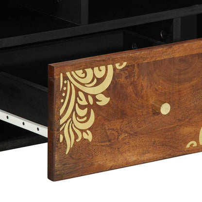 TV-Schrank mit Regal Braun 100 x 33.5 x 46 cm Massivholz Mango