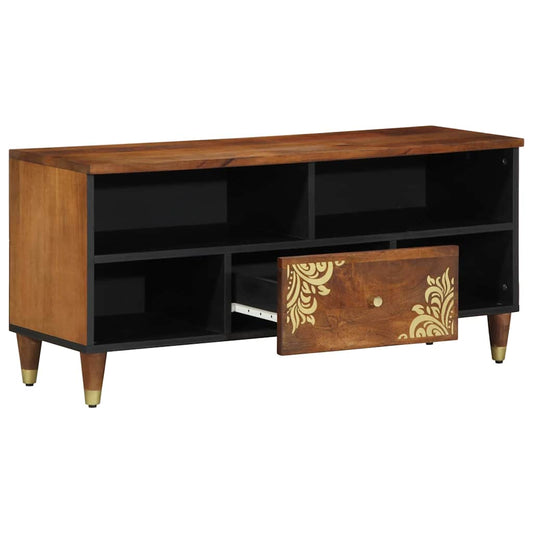 TV-Schrank mit Regal Braun 100 x 33.5 x 46 cm Massivholz Mango
