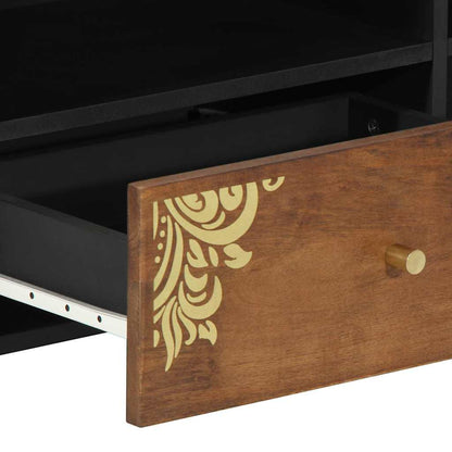 TV-Schrank mit Regal Braun 80 x 33.5 x 46 cm Massivholz Mango