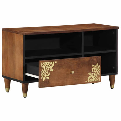 TV-Schrank mit Regal Braun 80 x 33.5 x 46 cm Massivholz Mango