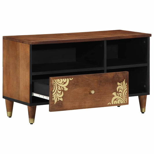 TV-Schrank mit Regal Braun 80 x 33.5 x 46 cm Massivholz Mango