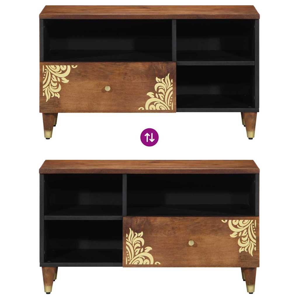 TV-Schrank mit Regal Braun 80 x 33.5 x 46 cm Massivholz Mango