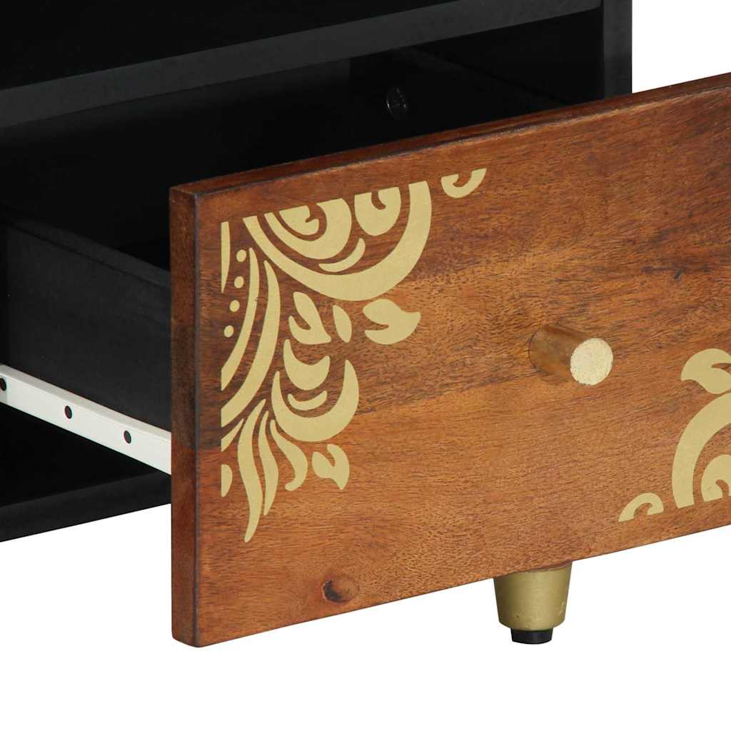 TV-Schrank mit Regal Braun 100 x 33.5 x 46 cm Massivholz Mango