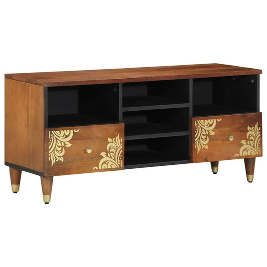 TV-Schrank mit Regal Braun 100 x 33.5 x 46 cm Massivholz Mango