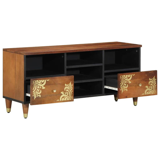 TV-Schrank mit Regal Braun 100 x 33.5 x 46 cm Massivholz Mango