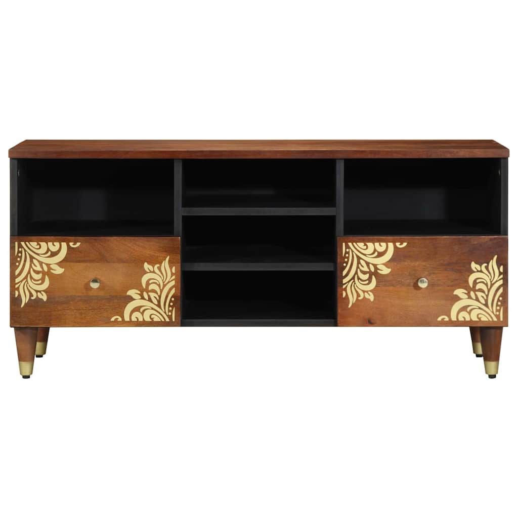 TV-Schrank mit Regal Braun 100 x 33.5 x 46 cm Massivholz Mango
