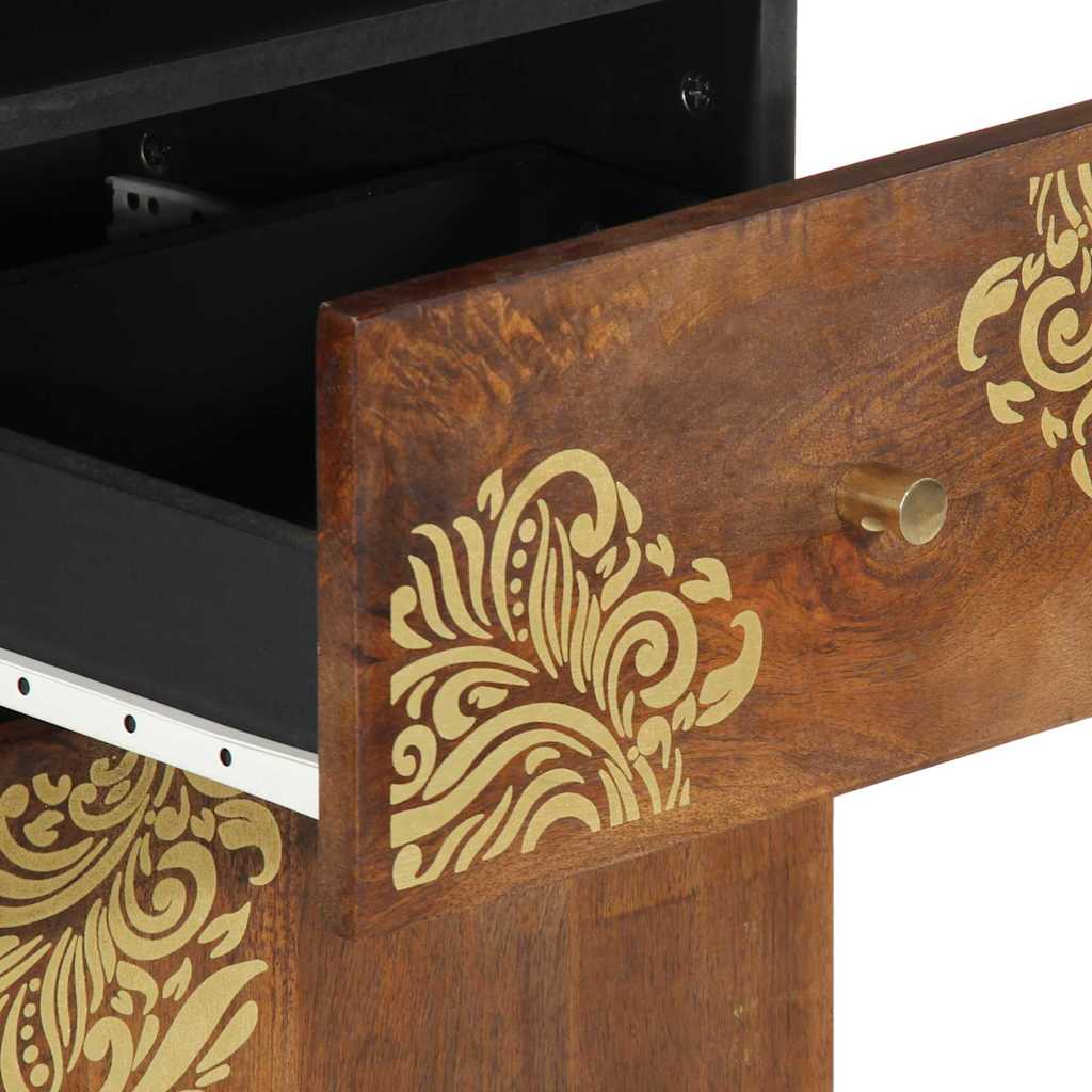 Sideboard mit Regal Braun 38 x 33,5 x 160 cm Massivholz Mango