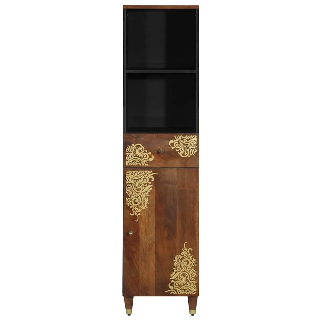 Sideboard mit Regal Braun 38 x 33,5 x 160 cm Massivholz Mango