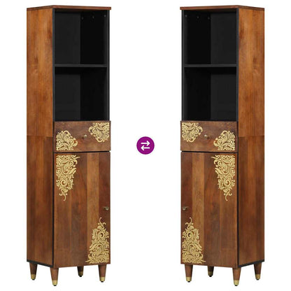 Sideboard mit Regal Braun 38 x 33,5 x 160 cm Massivholz Mango