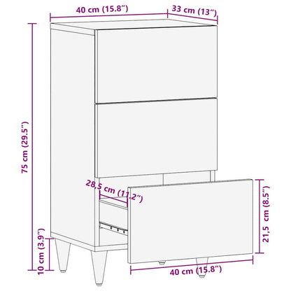 Sideboard mit Regal Braun 40 x 33.5 x 75 cm Massivholz Mango