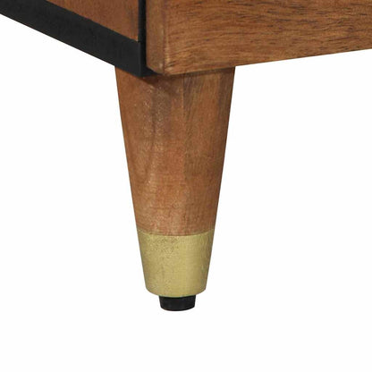 Sideboard mit Regal Braun 80 x 33.5 x 75 cm Massivholz Mango