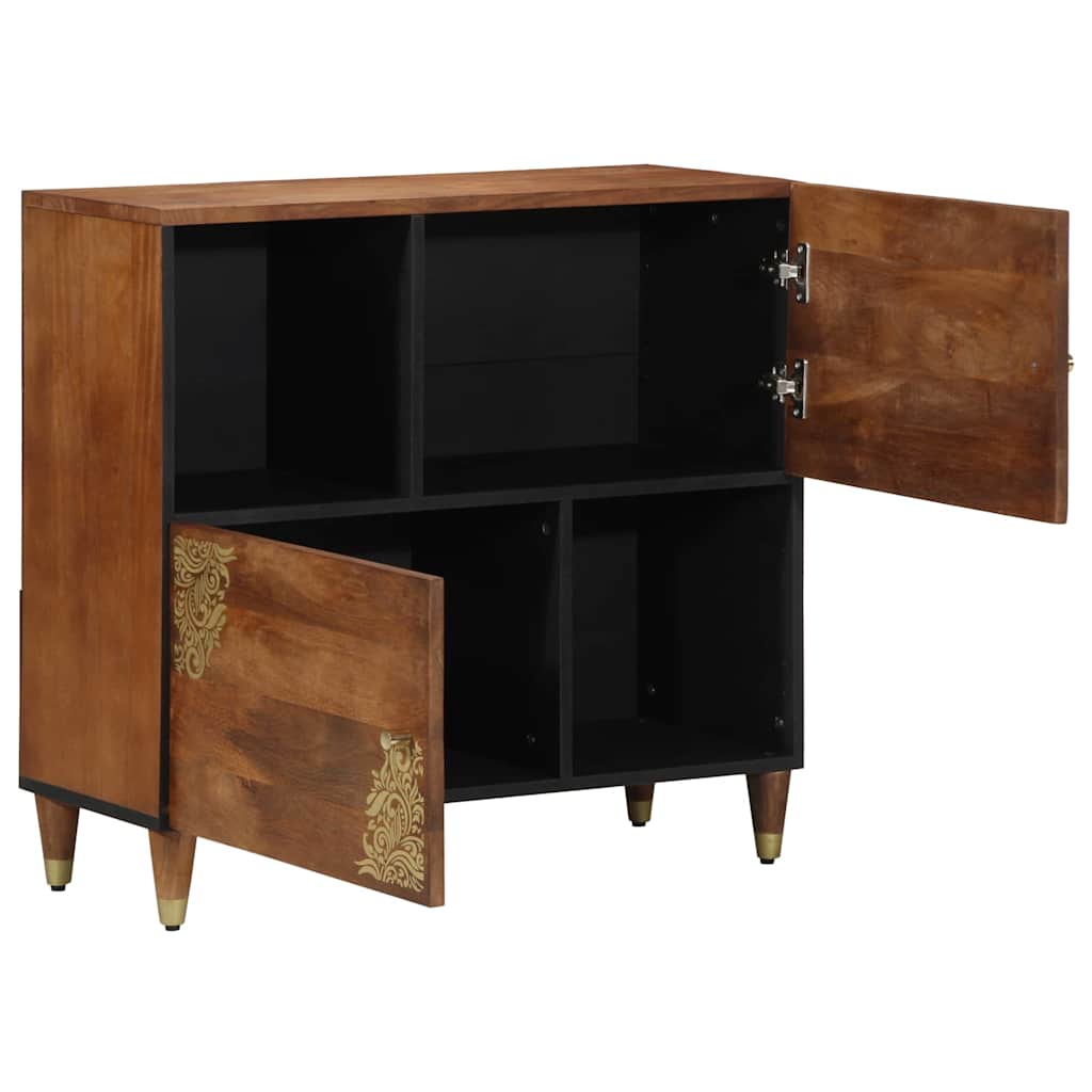 Sideboard mit Regal Braun 80 x 33.5 x 75 cm Massivholz Mango