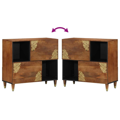Sideboard mit Regal Braun 80 x 33.5 x 75 cm Massivholz Mango