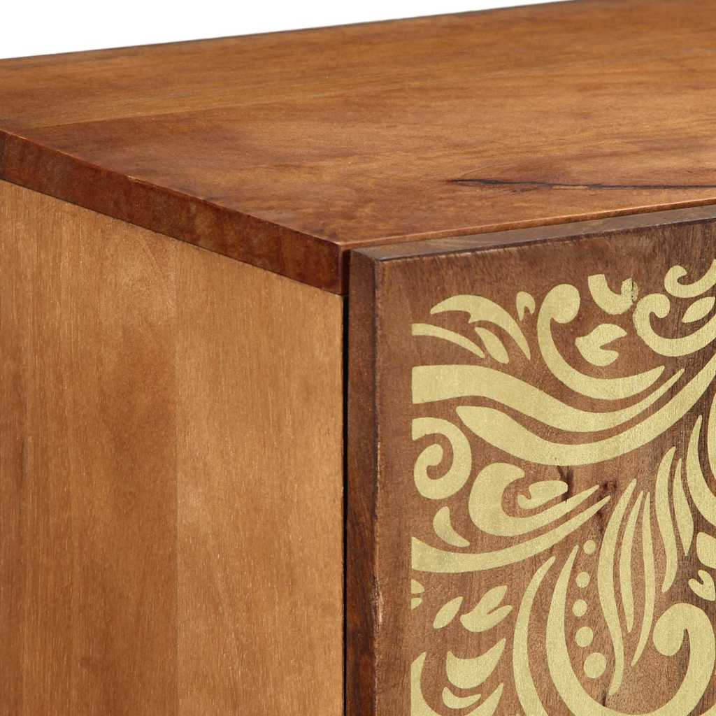 Sideboard mit Regal Braun 90 x 33.5 x 75 cm Massivholz Mango