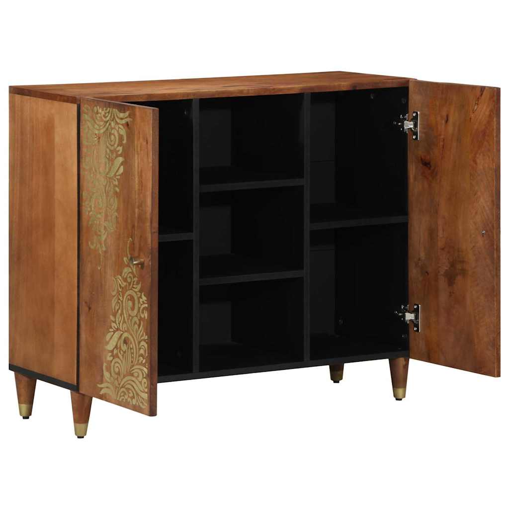 Sideboard mit Regal Braun 90 x 33.5 x 75 cm Massivholz Mango