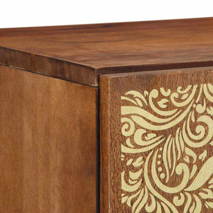 Highboard mit Regal Braun 40 x 33.5 x 110 cm Massivholz Mango