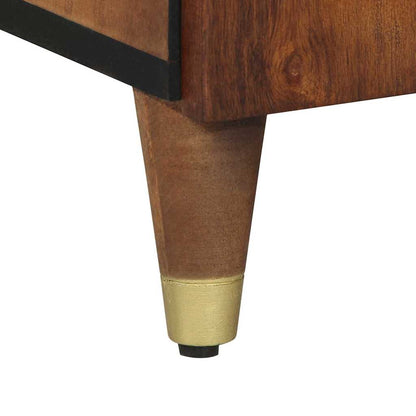 Highboard mit Regal Braun 40 x 33.5 x 110 cm Massivholz Mango