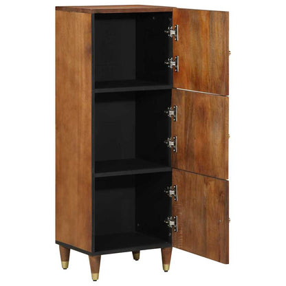Highboard mit Regal Braun 40 x 33.5 x 110 cm Massivholz Mango