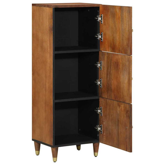 Highboard mit Regal Braun 40 x 33.5 x 110 cm Massivholz Mango