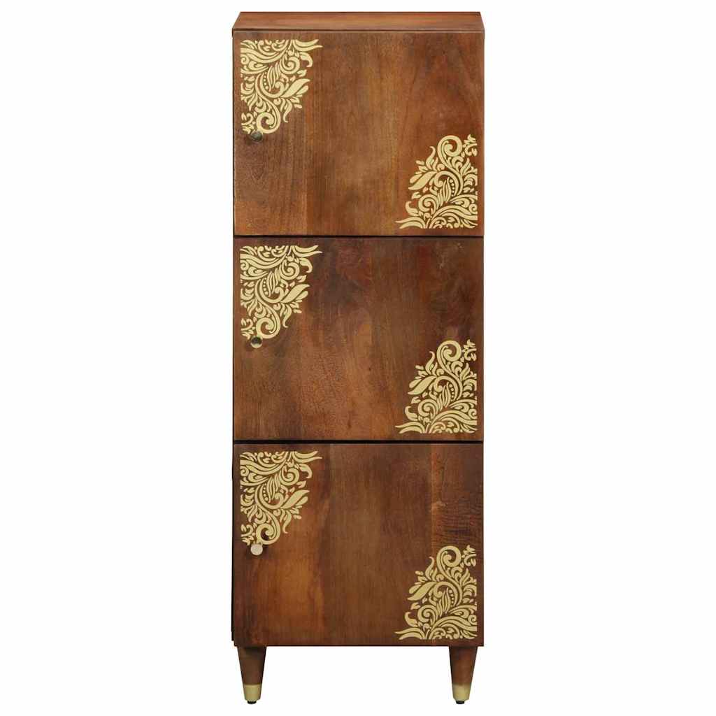 Highboard mit Regal Braun 40 x 33.5 x 110 cm Massivholz Mango