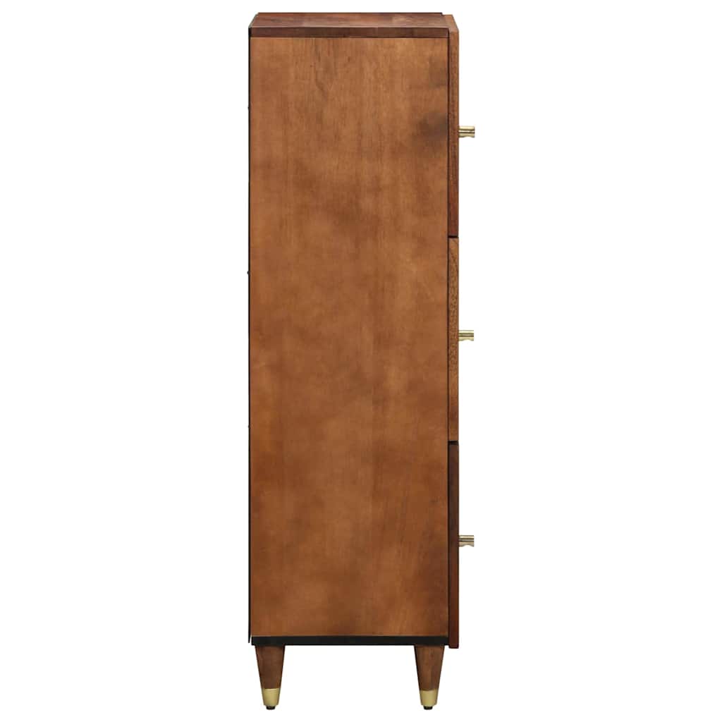 Highboard mit Regal Braun 40 x 33.5 x 110 cm Massivholz Mango