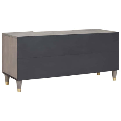 TV-Schränk mit Regal Grau 105 x 33 x 46 cm Massivholz Mango