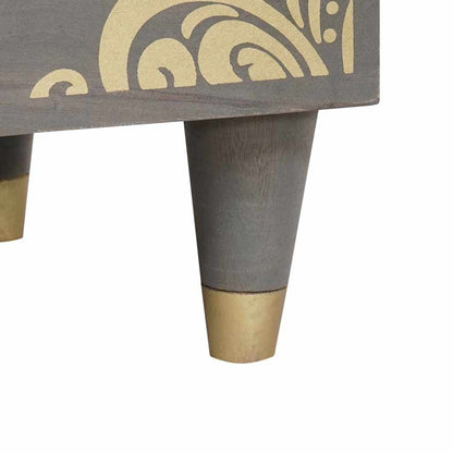 Nachttisch mit Schubladen Grau 40 x 33 x 46 cm Massivholz Mango