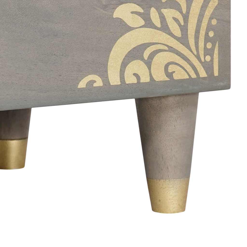 Nachttisch mit Schubladen Grau 50 x 33 x 62 cm Massivholz Mango