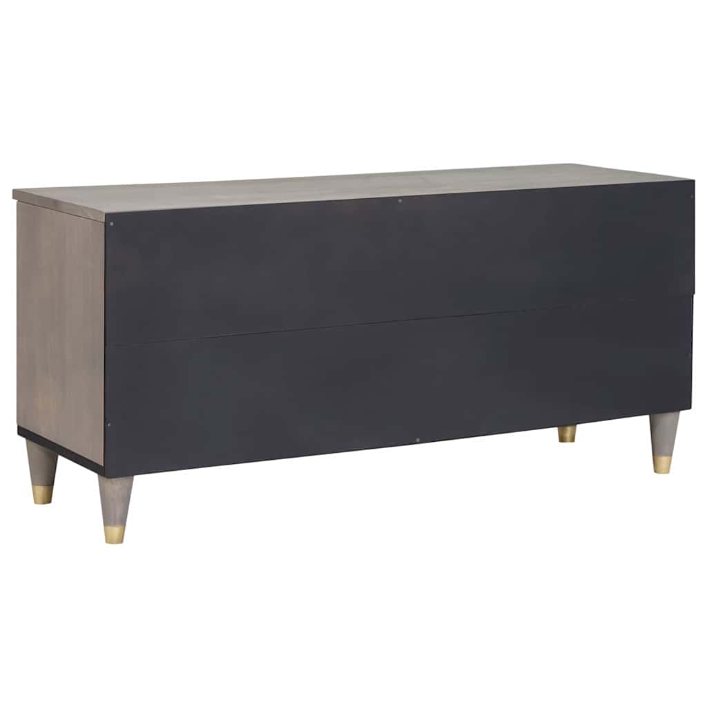 TV-Schränk mit Regal Grau 100 x 33 x 46 cm Massivholz Mango