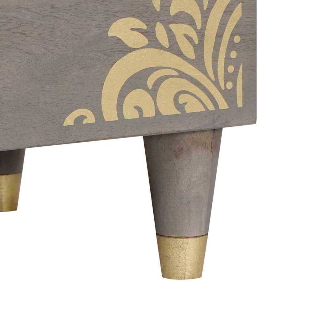 TV-Schränk mit Schubladen Grau 80 x 33 x 46 cm Massivholz Mango