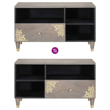 TV-Schränk mit Schubladen Grau 80 x 33 x 46 cm Massivholz Mango