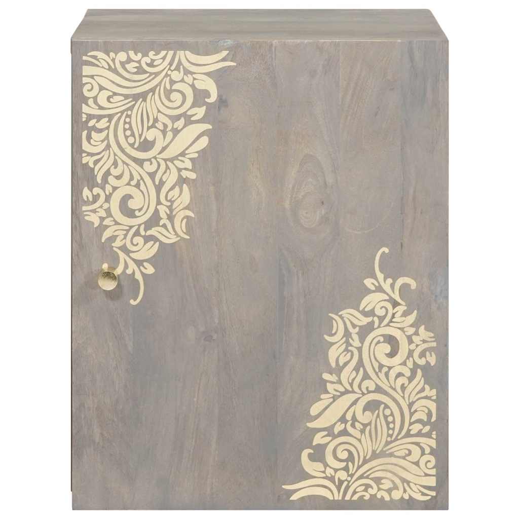 Wandschrank Wandmontiert Grau 38 x 33 x 48 cm Massivholz Mango