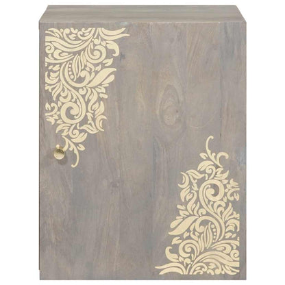 Wandschrank Wandmontiert Grau 38 x 33 x 48 cm Massivholz Mango