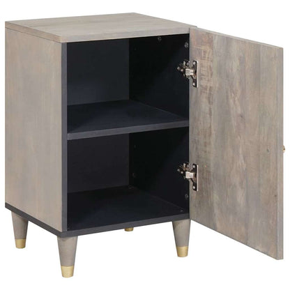 Badezimmerschrank mit Tür Grau 38 x 33 x 58 cm Massivholz Mango