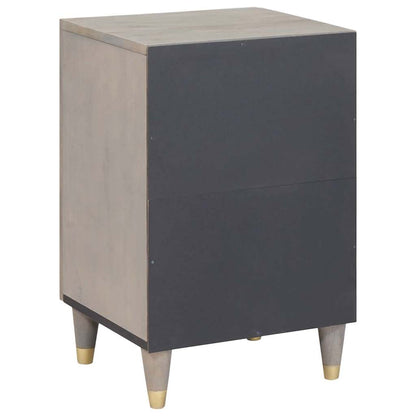 Badezimmerschrank mit Tür Grau 38 x 33 x 58 cm Massivholz Mango