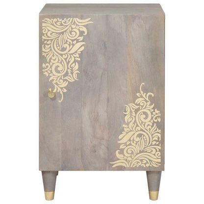 Badezimmerschrank mit Tür Grau 38 x 33 x 58 cm Massivholz Mango