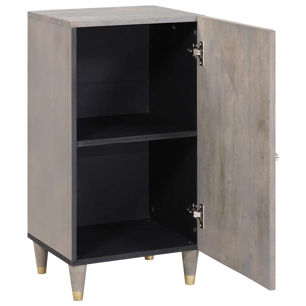 Sideboard Grau und Gold 40 x 33 x 75 cm Massivholz Mango