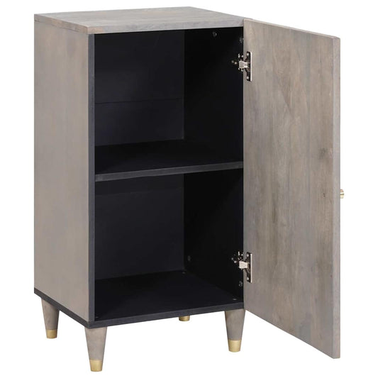 Sideboard Grau und Gold 40 x 33 x 75 cm Massivholz Mango
